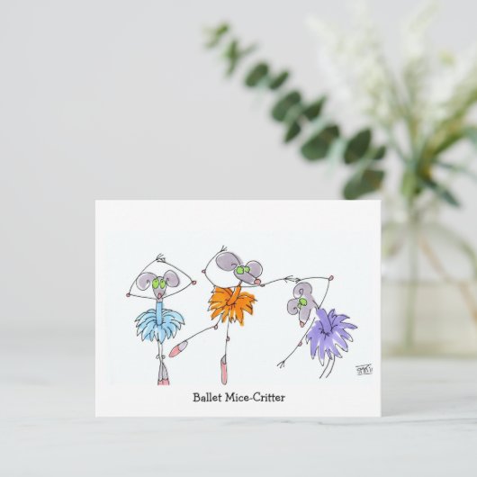 Carte postale de souris-créatures de ballet (Debout devant)