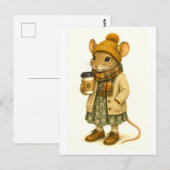 Carte postale de souris hipster (Devant / Derrière)