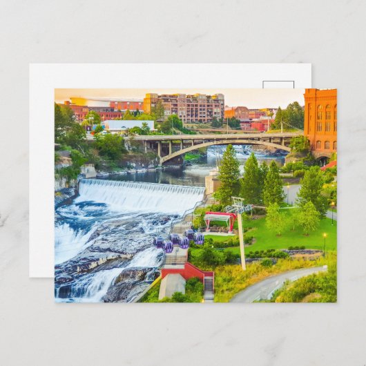 Carte postale de Spokane Falls (Devant / Derrière)