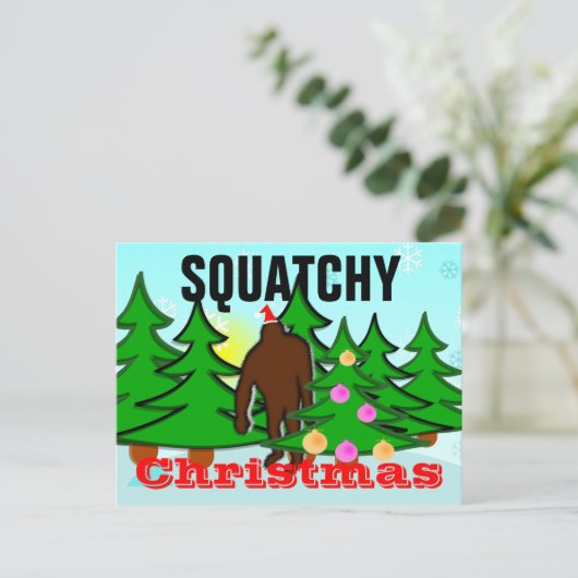 Carte postale de Squatch de Noël de Squatchy (Debout devant)