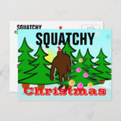 Carte postale de Squatch de Noël de Squatchy (Devant / Derrière)