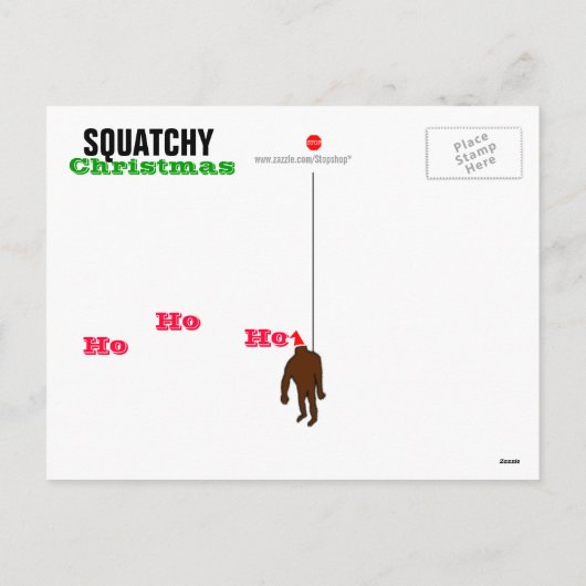 Carte postale de Squatch de Noël de Squatchy (Dos)
