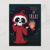 Carte postale de squelette encapuchonné Halloween (Devant)