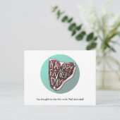 Carte postale de steak T-Bone pour la fête des pèr (Debout devant)