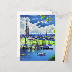 Carte postale de Stockholm Voyage Suède Carte ill