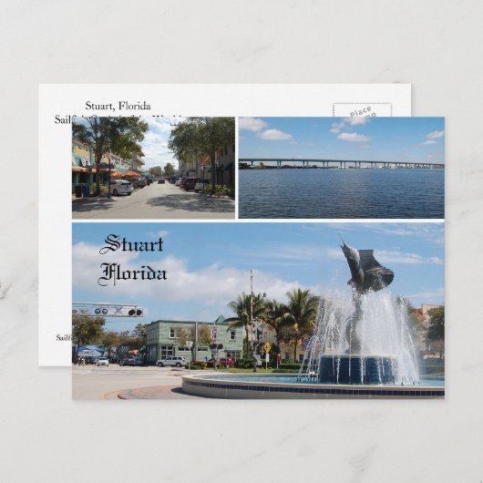 Carte postale de Stuart Florida, Capitale de la me (Devant / Derrière)