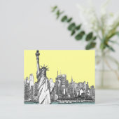 Carte postale de style croquis de la statue de la  (Debout devant)