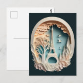 Carte postale de style faux découpage de papier de (Devant / Derrière)