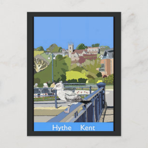 Carte postale de style rétro ferroviaire de Hythe