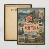 Carte postale de style vintage authentique de New (Devant / Derrière)