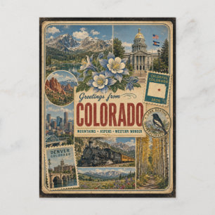 Carte postale de style vintage authentique du Colo