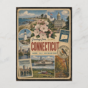 Carte postale de style vintage authentique du Conn