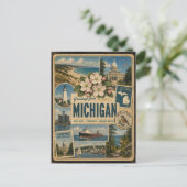 Carte postale de style vintage authentique du Mich (Debout devant)