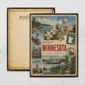 Carte postale de style vintage authentique du Minn (Devant / Derrière)