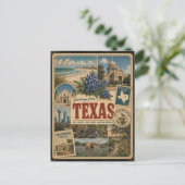 Carte postale de style vintage authentique du Texa (Debout devant)