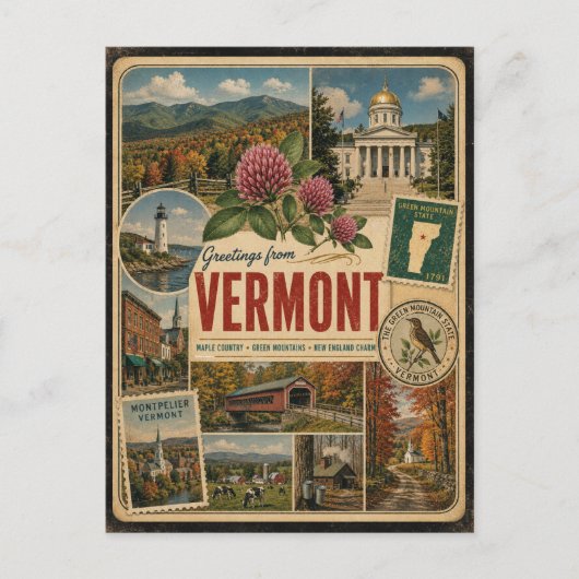 Carte postale de style vintage authentique du Verm (Devant)