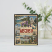 Carte postale de style vintage authentique du Wisc (Debout devant)