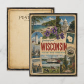 Carte postale de style vintage authentique du Wisc (Devant / Derrière)