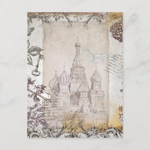 Carte postale de style Vintage moMoscou