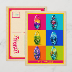 Carte postale de Sun Valley Idaho Gems Art Pop Vin