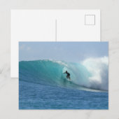 Carte postale de surfeur sur une vague (Devant / Derrière)