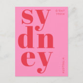 Carte postale de Sydney Australie typographie roug (Devant)