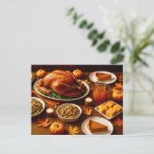 Carte postale de table de fête de Thanksgiving (Debout devant)