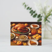 Carte postale de table de fête de Thanksgiving (Debout devant)