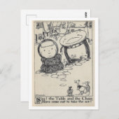 Carte postale de table et de chaise d'illustration (Devant / Derrière)