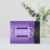 Carte postale de tableau de Coeurs unis pourpres e (Debout devant)