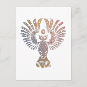 Carte postale de tatouage de nuit colorée