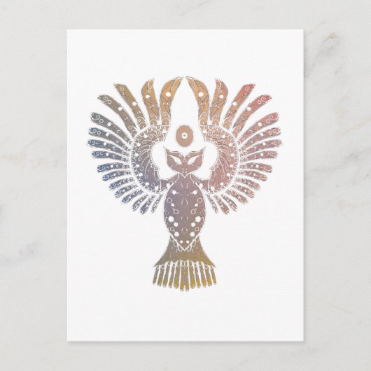 Carte postale de tatouage de nuit colorée (Devant)