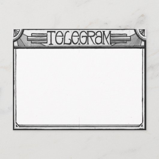 Carte postale de télégramme de Steampunk d'art (Devant)