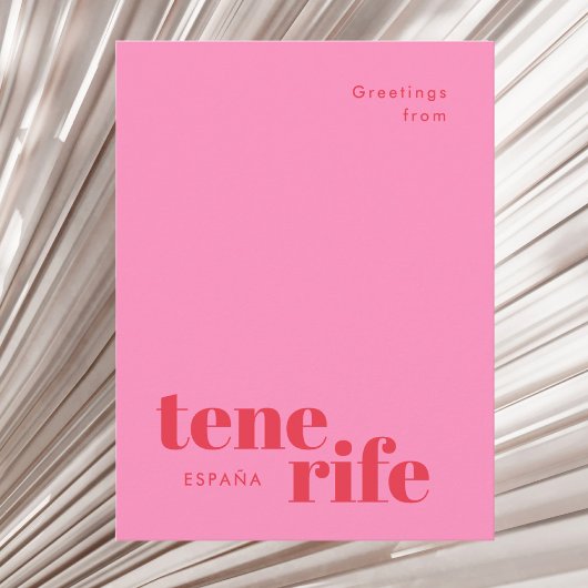 Carte postale de Tenerife Espagne typographie mode