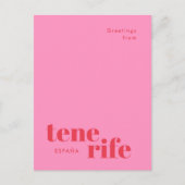 Carte postale de Tenerife Espagne typographie mode (Devant)