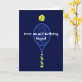 Carte postale de Tennis 🎾 Ace Anniversaire bleu e (Fleur jaune)