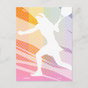 Carte postale de tennis avec impression de joueuse