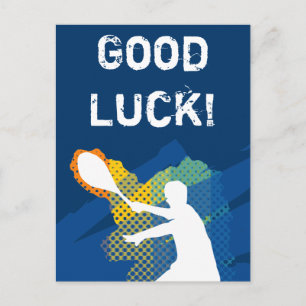Carte postale de tennis Bonne Chance