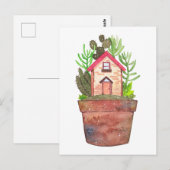 Carte postale de terrarium de plante d'intérieur f (Devant / Derrière)
