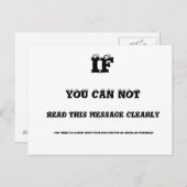 Carte postale de test oeil (Devant / Derrière)