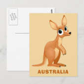 Carte postale de texte personnalisé Kangaroo (Devant / Derrière)