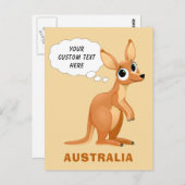 Carte postale de texte personnalisé Kangaroo (Devant / Derrière)