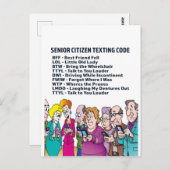 Carte postale de textos drôles pour seniors (Devant / Derrière)