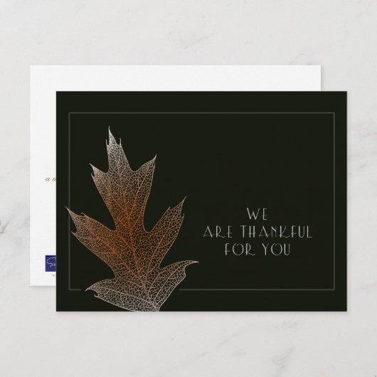 Carte postale de Thanksgiving (Devant / Derrière)