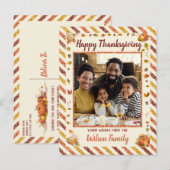 Carte postale de Thanksgiving Airmail Glitter Pump (Devant / Derrière)