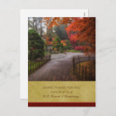 Carte postale de Thanksgiving - Chemin d'automne (Devant / Derrière)