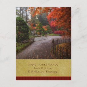Carte postale de Thanksgiving - Chemin d'automne