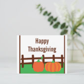 Carte postale de Thanksgiving Citrouille Automne (Debout devant)