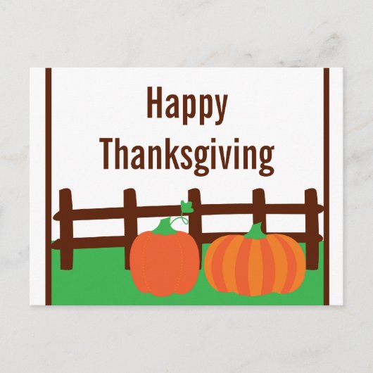 Carte postale de Thanksgiving Citrouille Automne (Devant)