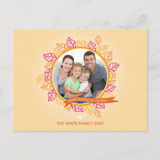 CARTE POSTALE DE THANKSGIVING DE PHOTO : : (Devant)